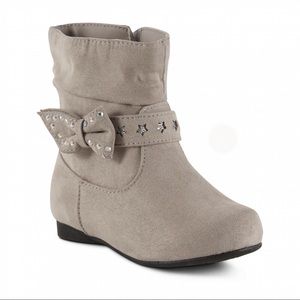Piper Amber Boot - Grey - Bow - Rhinestone Size 8
